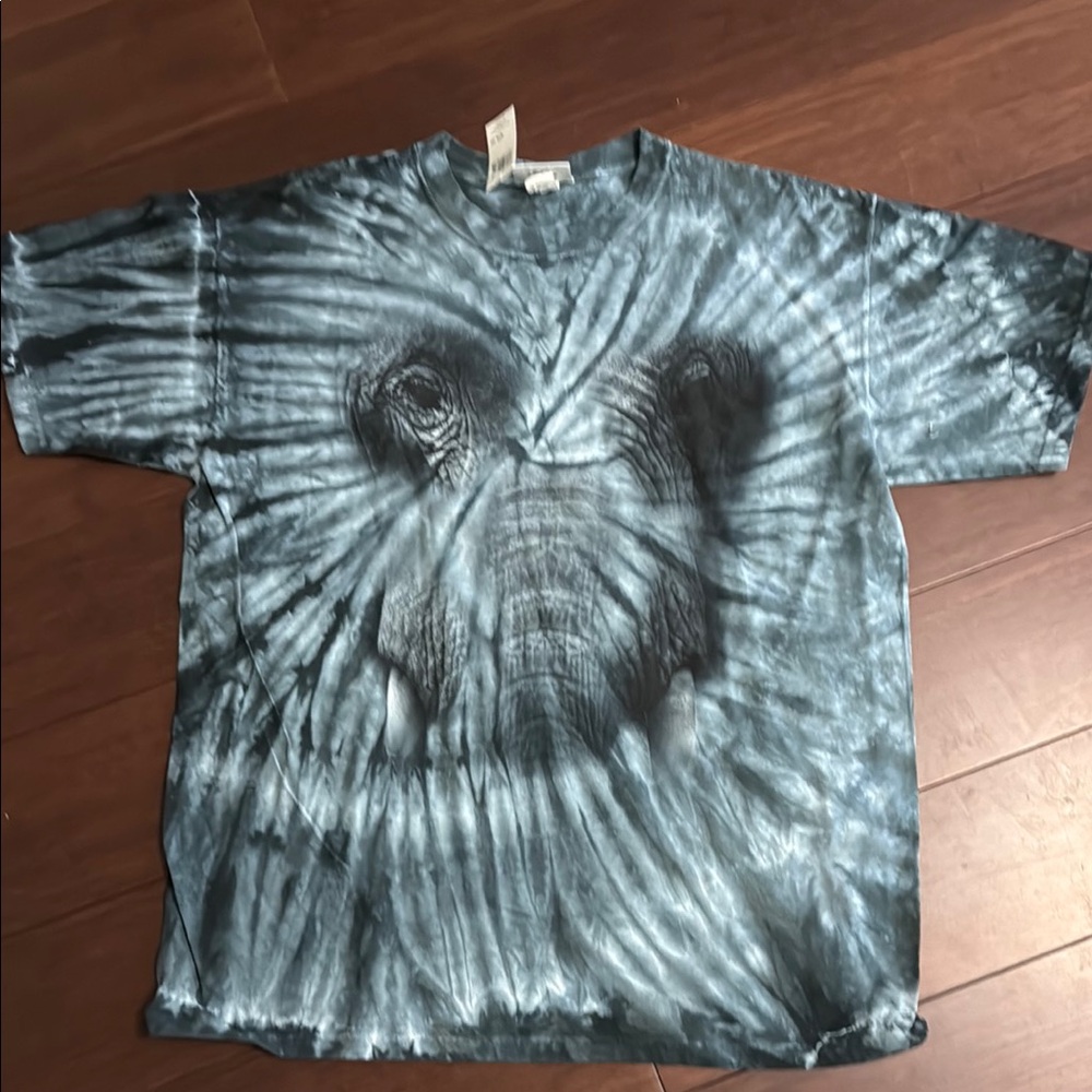 Blue/ black Tie-Dye Elephant T-Shirt
